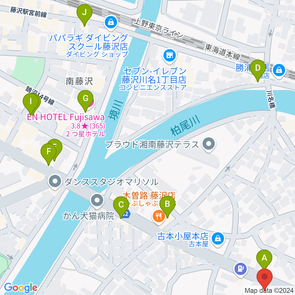 ギターの処方箋TAKAMURA周辺のファミレス・ファーストフード一覧地図