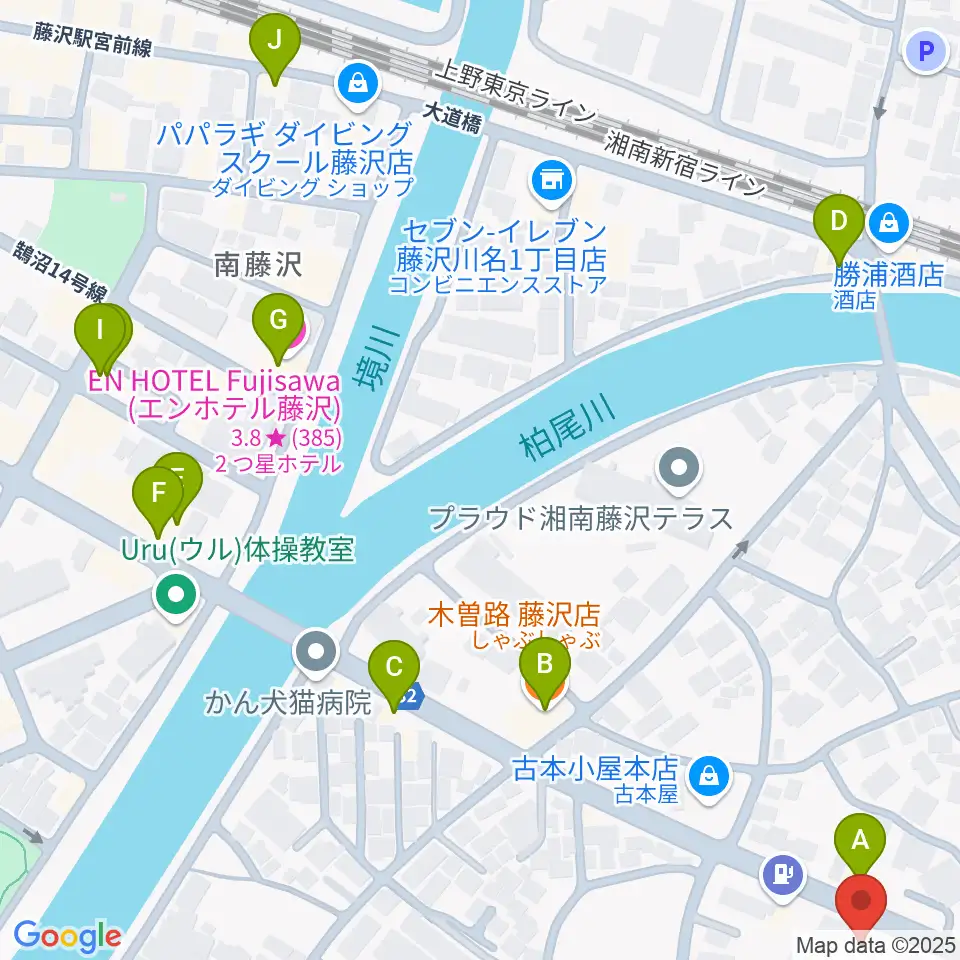 ギターの処方箋TAKAMURA周辺のファミレス・ファーストフード一覧地図