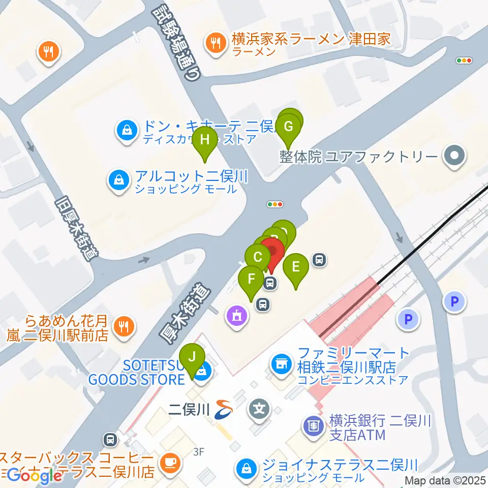 横浜市旭区民文化センターサンハート周辺のファミレス・ファーストフード一覧地図