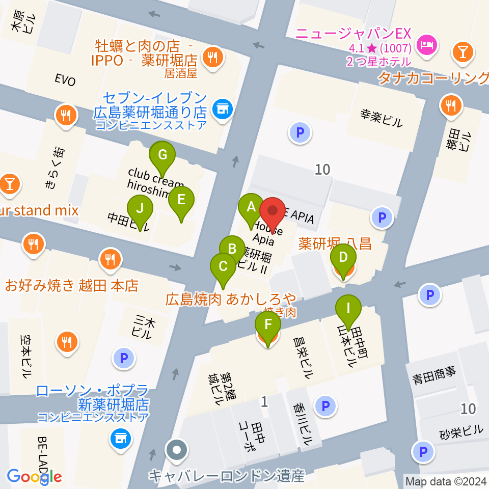 Jazz Club Bird周辺のファミレス・ファーストフード一覧地図