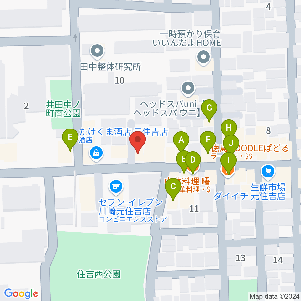 スミノ楽器店周辺のファミレス・ファーストフード一覧地図