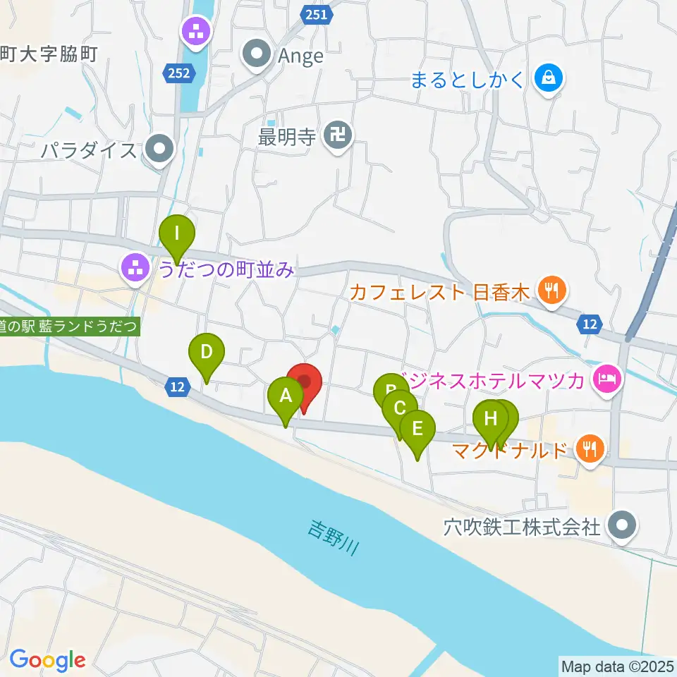 ゲオ脇町店周辺のファミレス・ファーストフード一覧地図