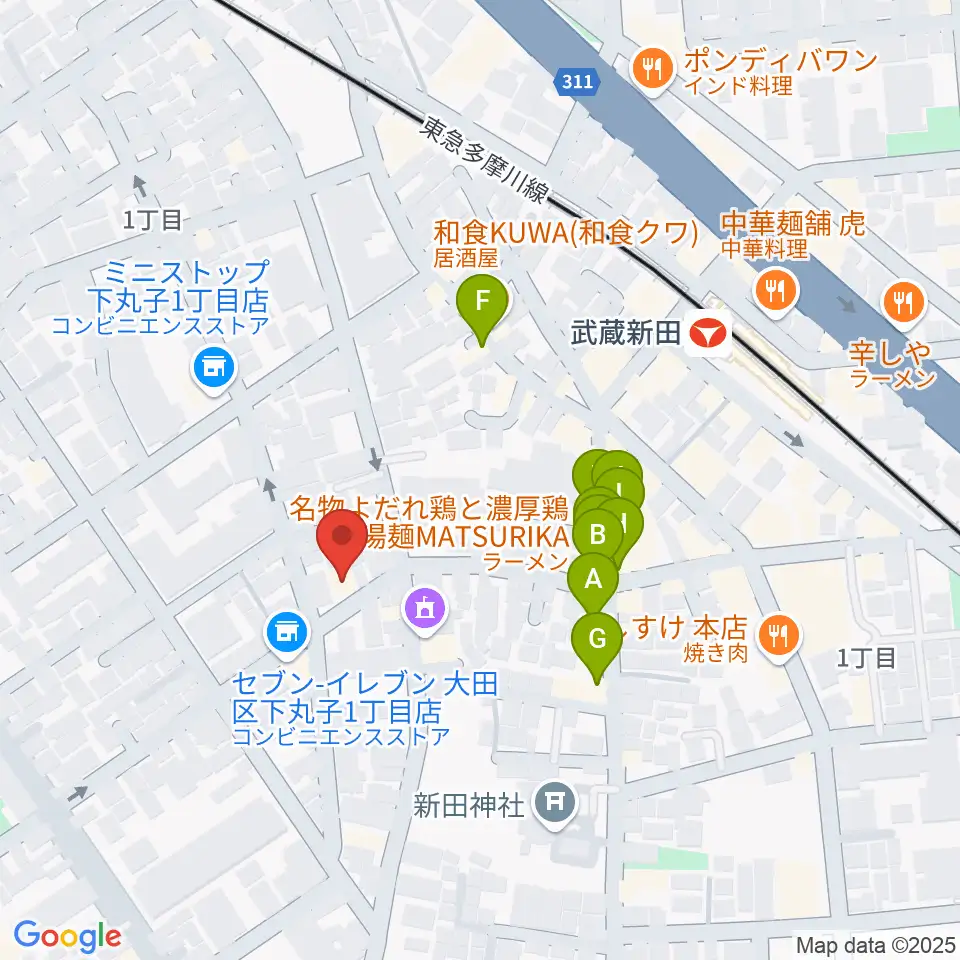 D-plus-stock周辺のファミレス・ファーストフード一覧地図