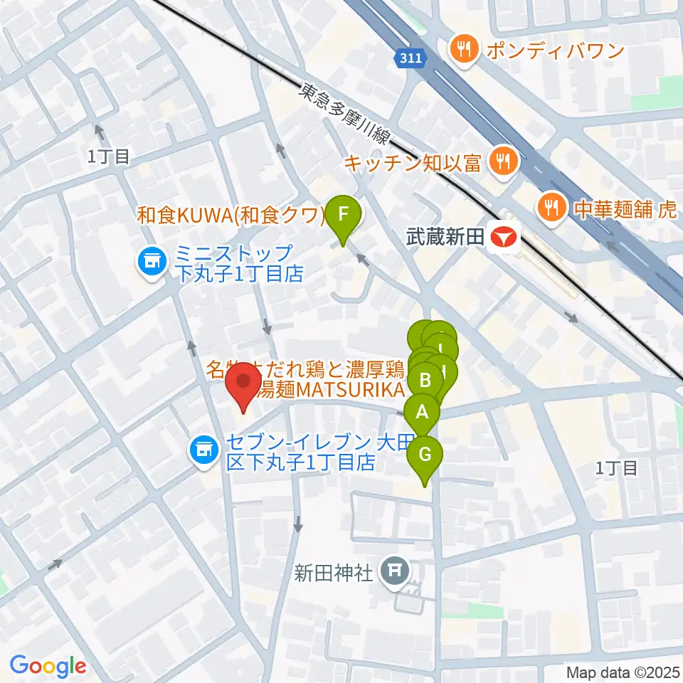 D-plus-stock周辺のファミレス・ファーストフード一覧地図