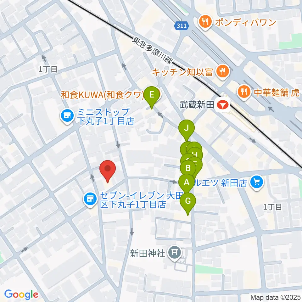 D-plus-stock周辺のファミレス・ファーストフード一覧地図