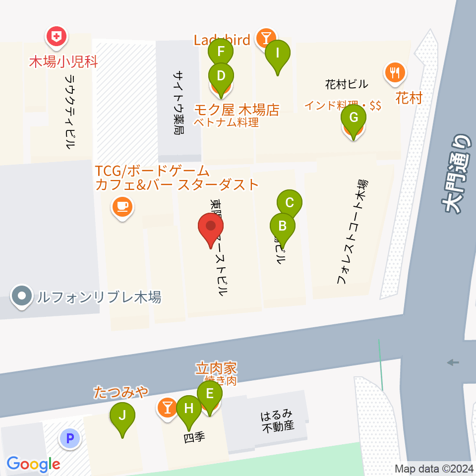 U.S.A. Live PUB if周辺のファミレス・ファーストフード一覧地図