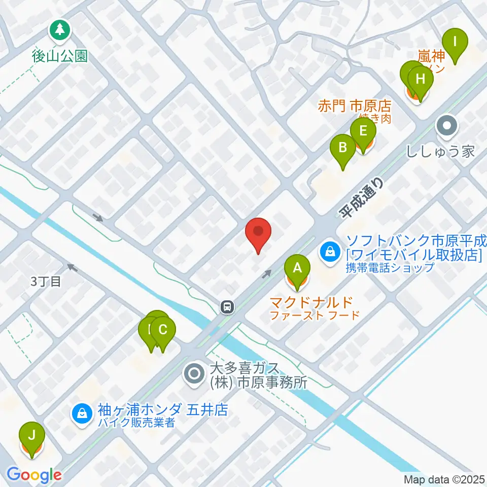 あいカルチャー周辺のファミレス・ファーストフード一覧地図