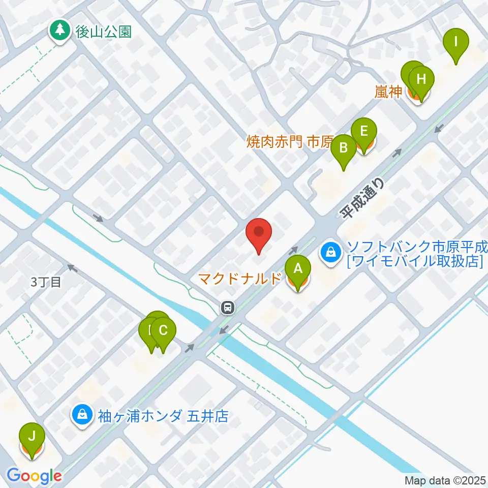 あいカルチャー周辺のファミレス・ファーストフード一覧地図
