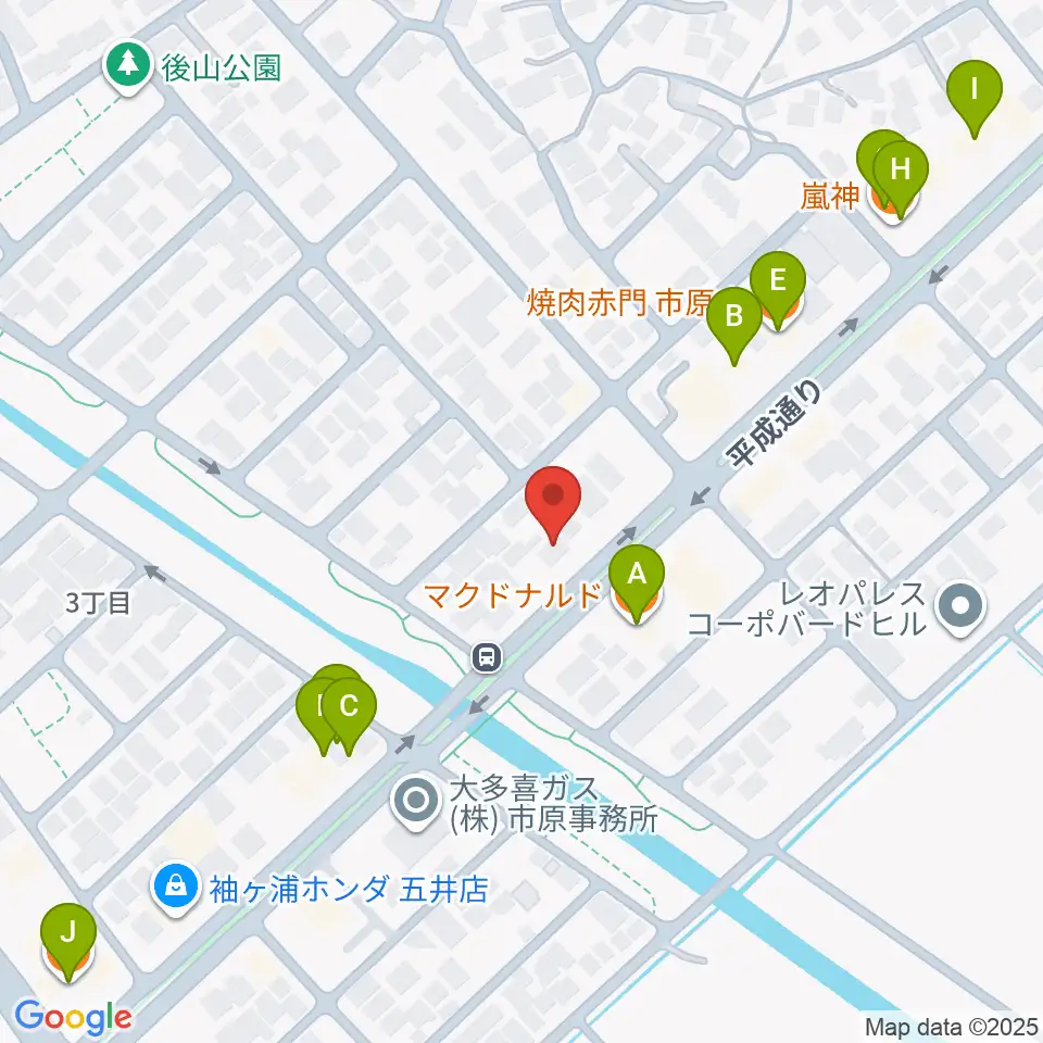 あいカルチャー周辺のファミレス・ファーストフード一覧地図