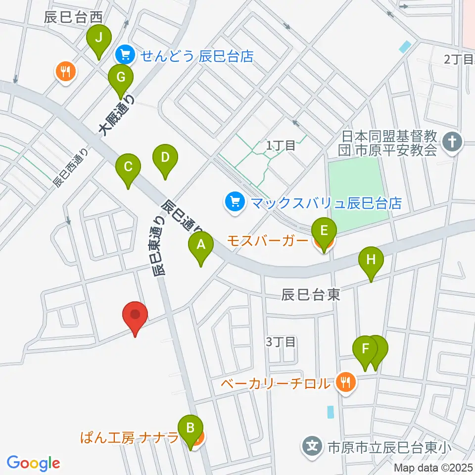 ブリージン・ミュージック周辺のファミレス・ファーストフード一覧地図