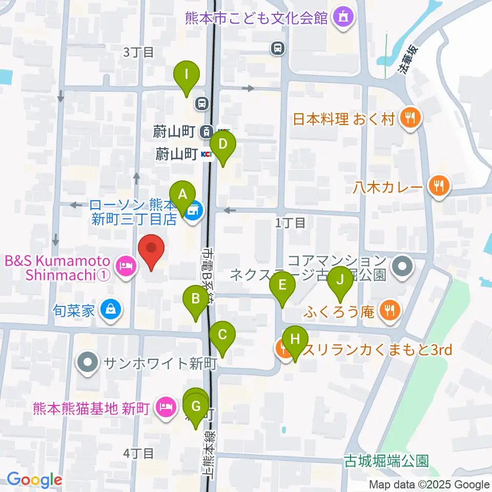 劉福君 九州二胡教室周辺のファミレス・ファーストフード一覧地図