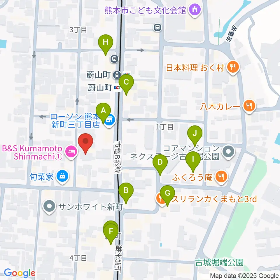 劉福君 九州二胡教室周辺のファミレス・ファーストフード一覧地図