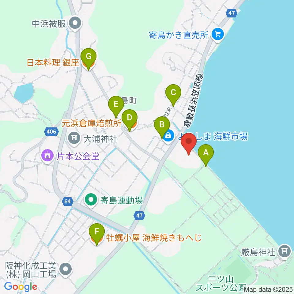 ふれあい交流館サンパレア周辺のファミレス・ファーストフード一覧地図