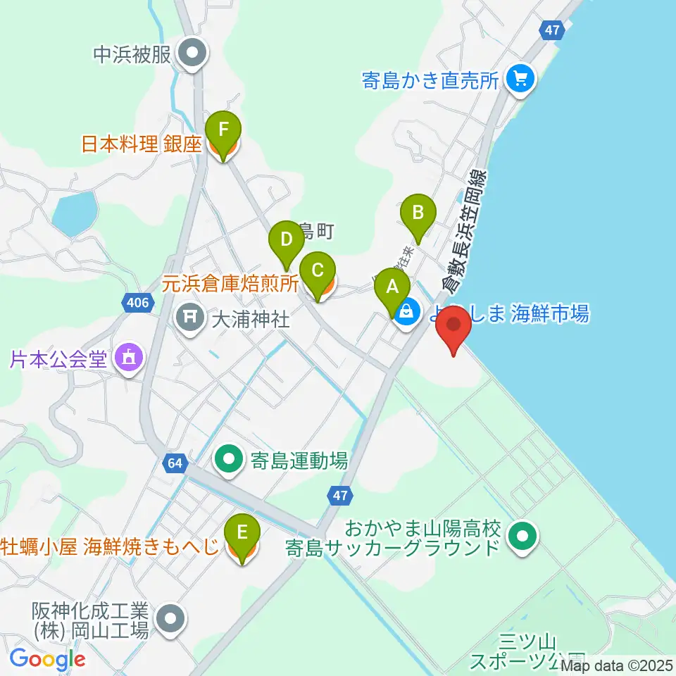 ふれあい交流館サンパレア周辺のファミレス・ファーストフード一覧地図