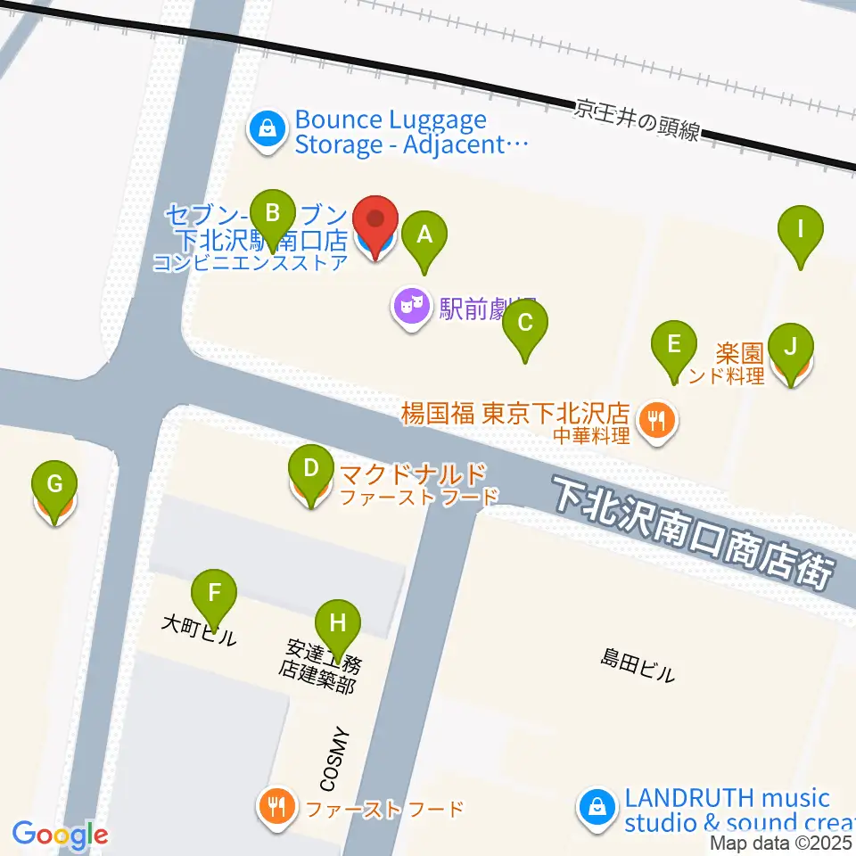 OFF・OFFシアター周辺のファミレス・ファーストフード一覧地図