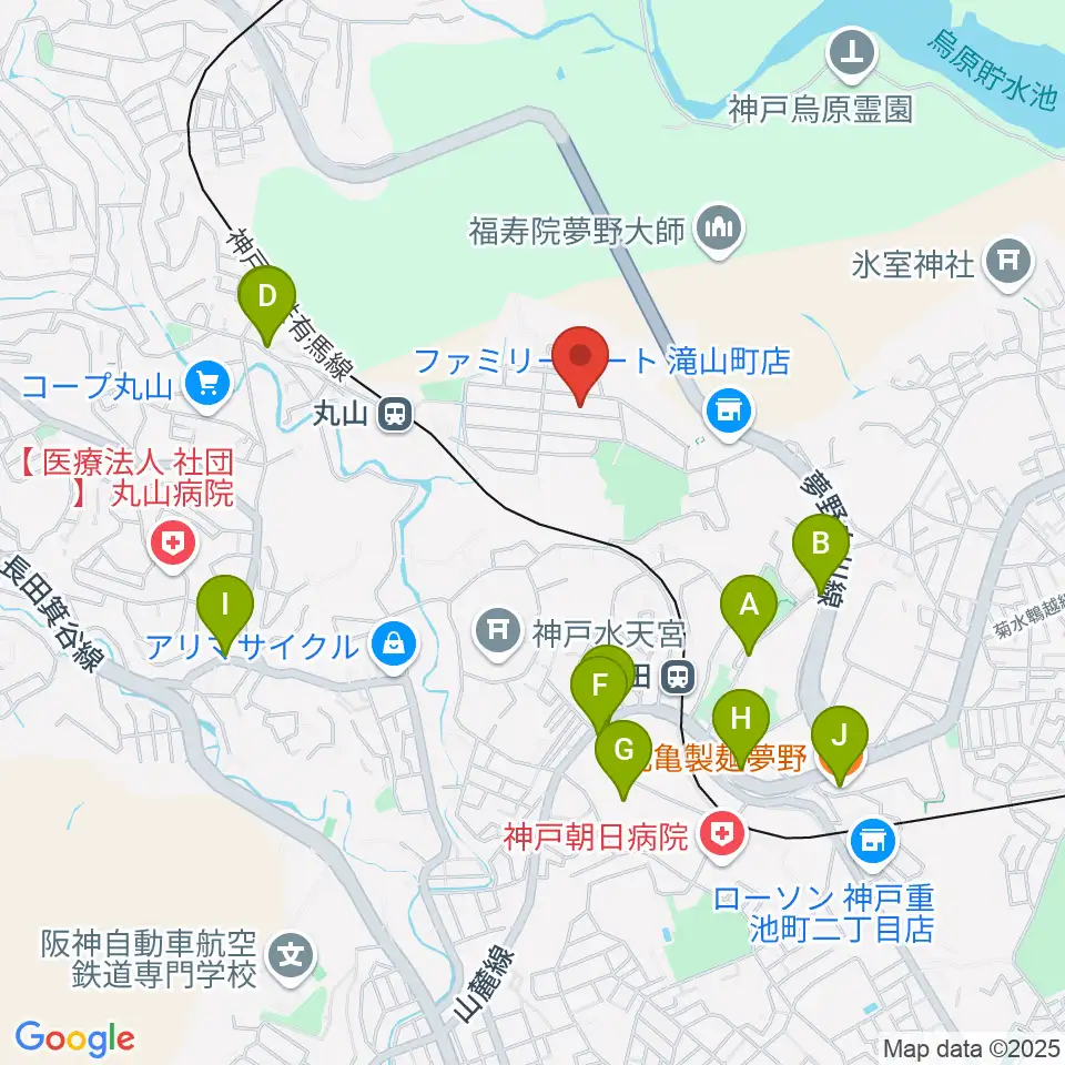 アコースティック工房Heaven周辺のファミレス・ファーストフード一覧地図