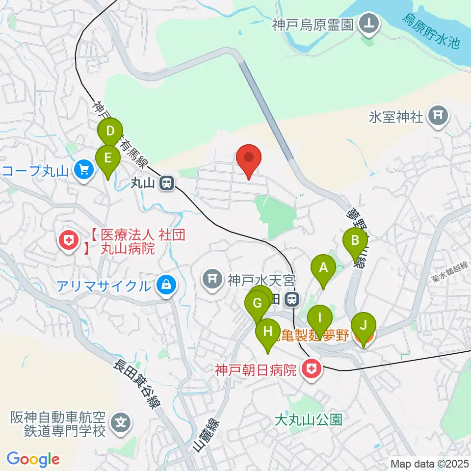 アコースティック工房Heaven周辺のファミレス・ファーストフード一覧地図