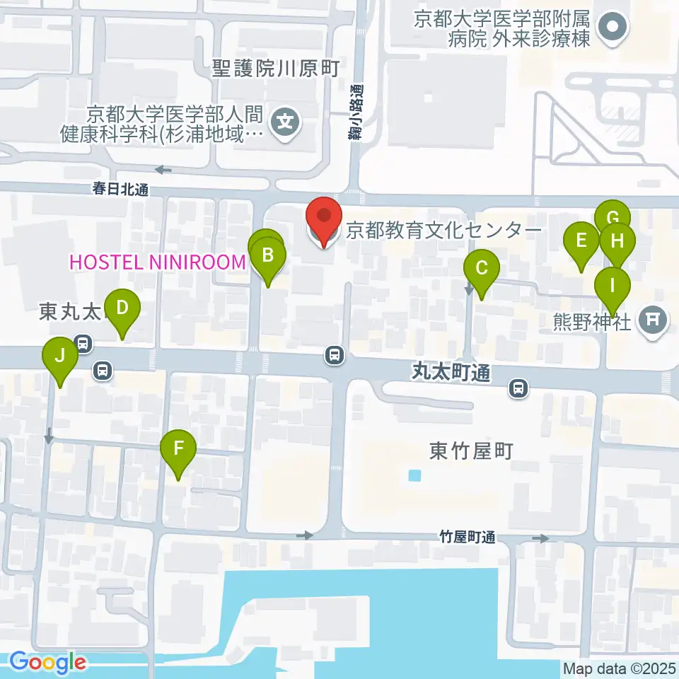 京都教育文化センター周辺のファミレス・ファーストフード一覧地図