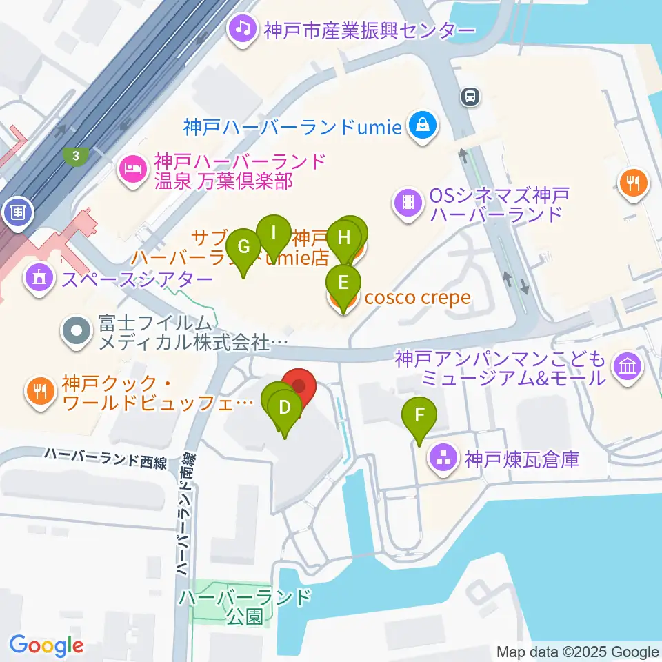 神戸モズライトカフェ周辺のファミレス・ファーストフード一覧地図