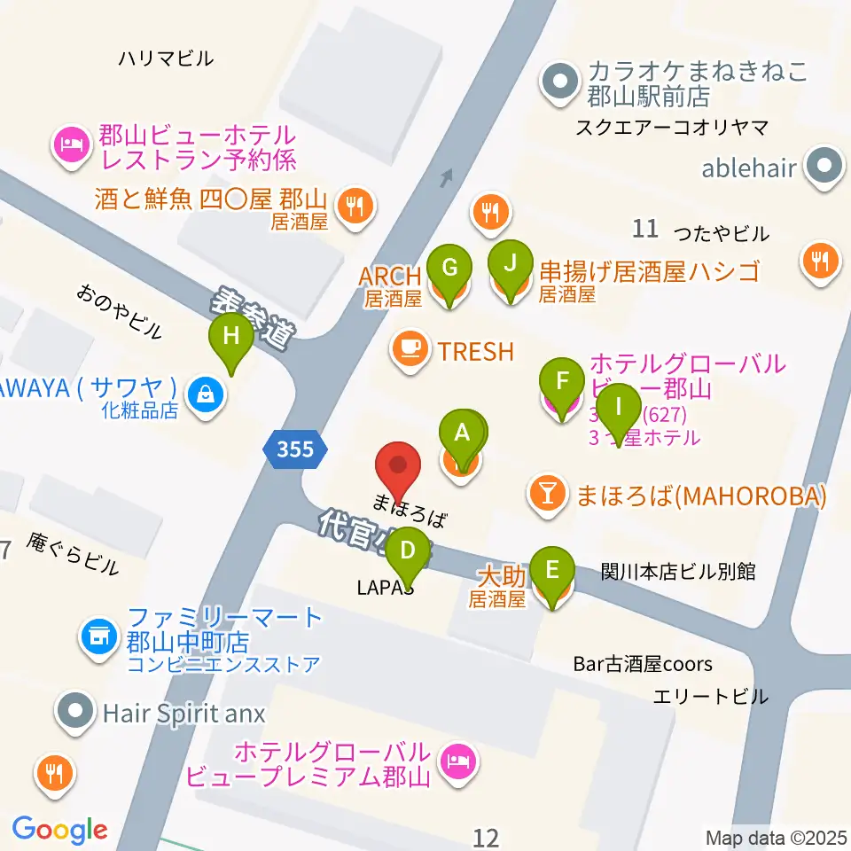 studio tissue★box周辺のファミレス・ファーストフード一覧地図