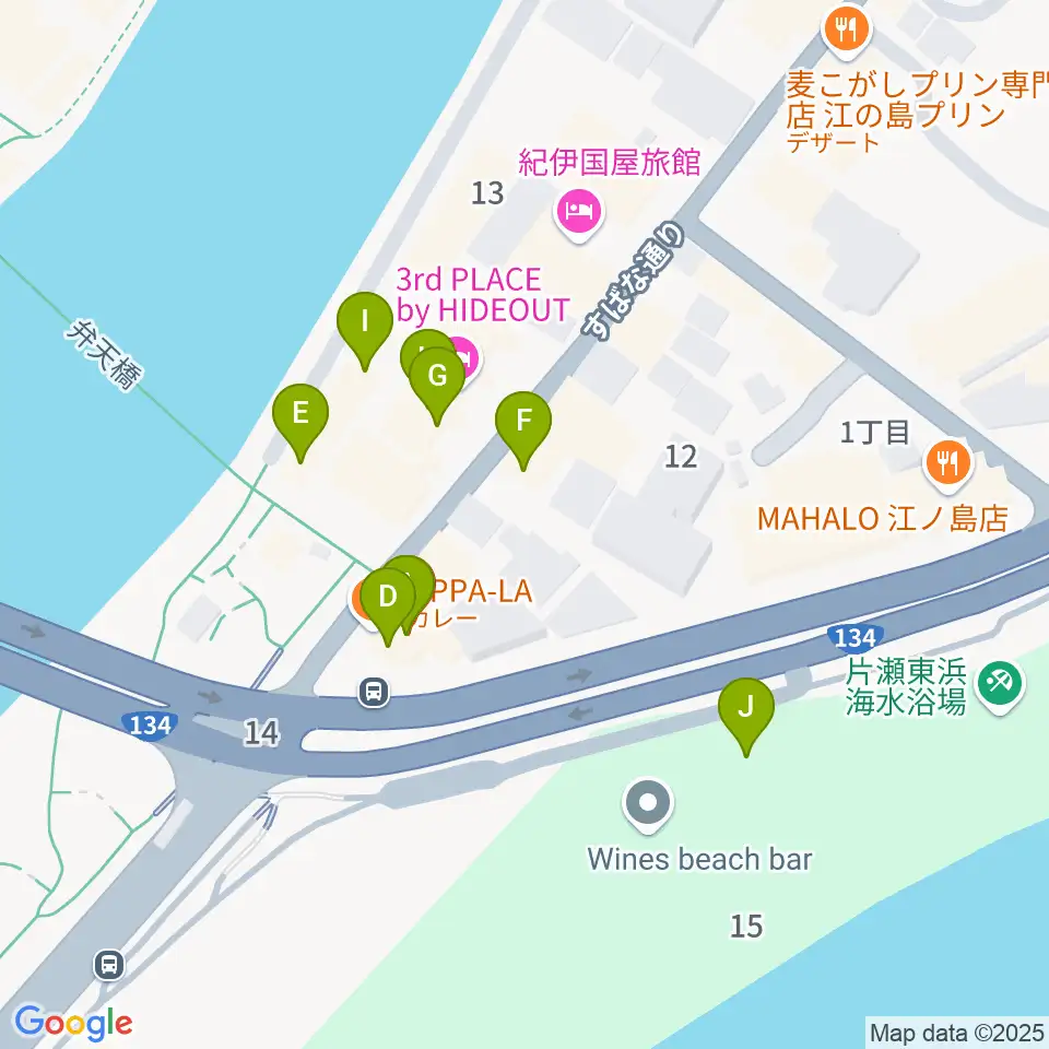 虎丸座周辺のファミレス・ファーストフード一覧地図