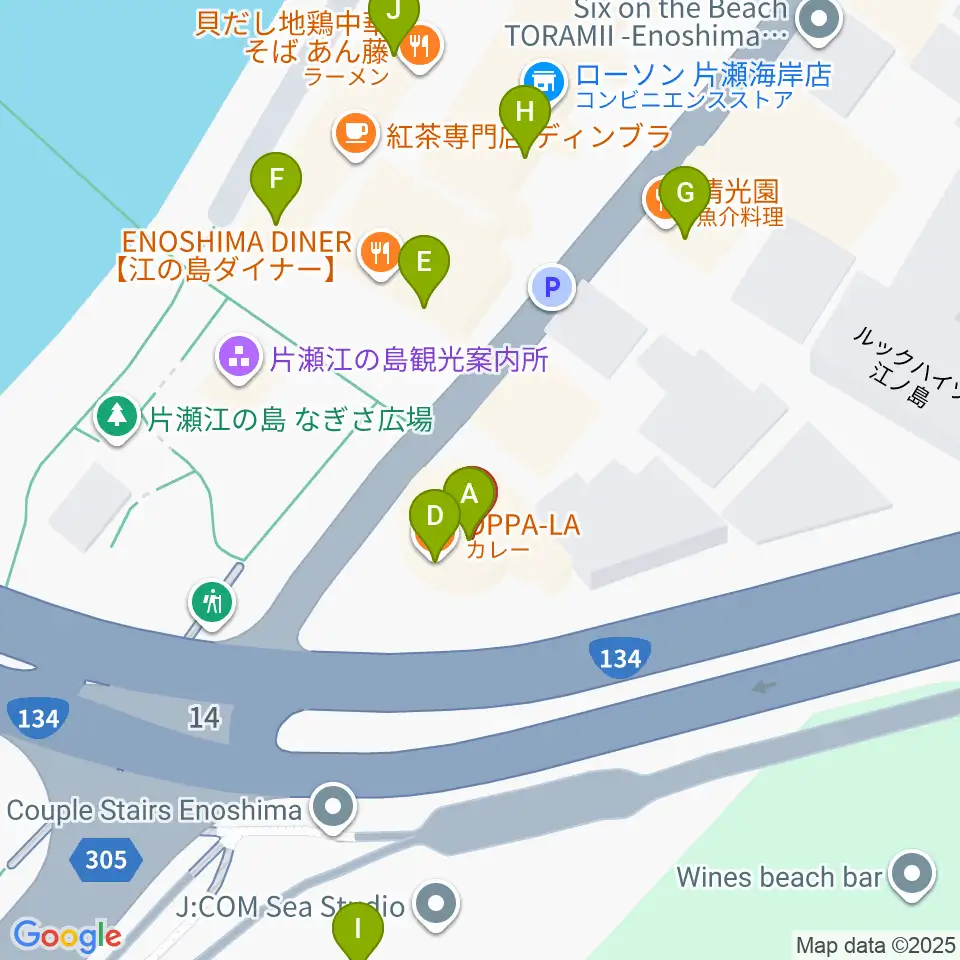 虎丸座周辺のファミレス・ファーストフード一覧地図