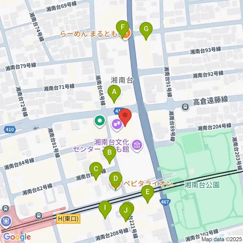 湘南台文化センター市民シアター周辺のファミレス・ファーストフード一覧地図