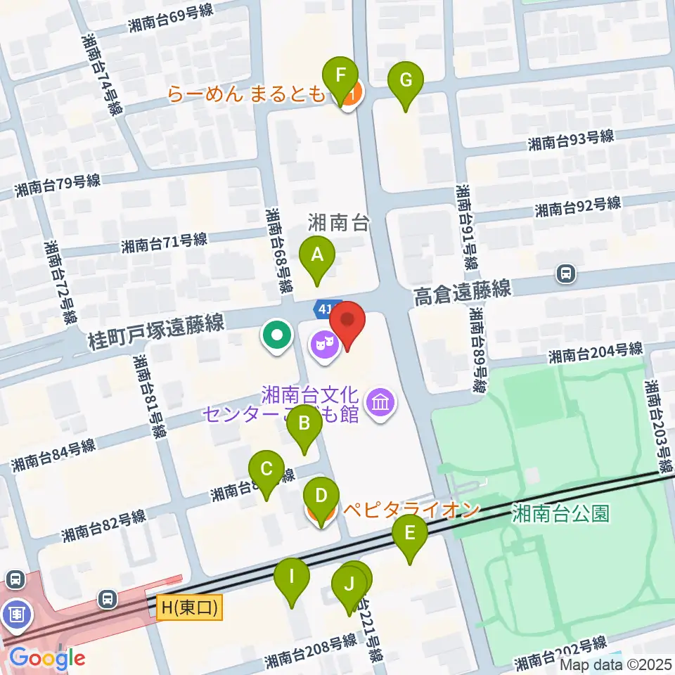 湘南台文化センター市民シアター周辺のファミレス・ファーストフード一覧地図