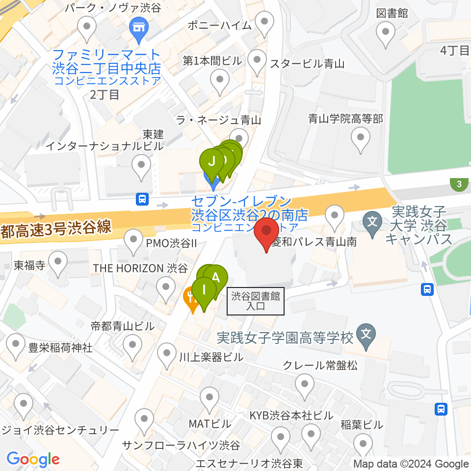 ベルサール渋谷ファースト周辺のファミレス・ファーストフード一覧地図