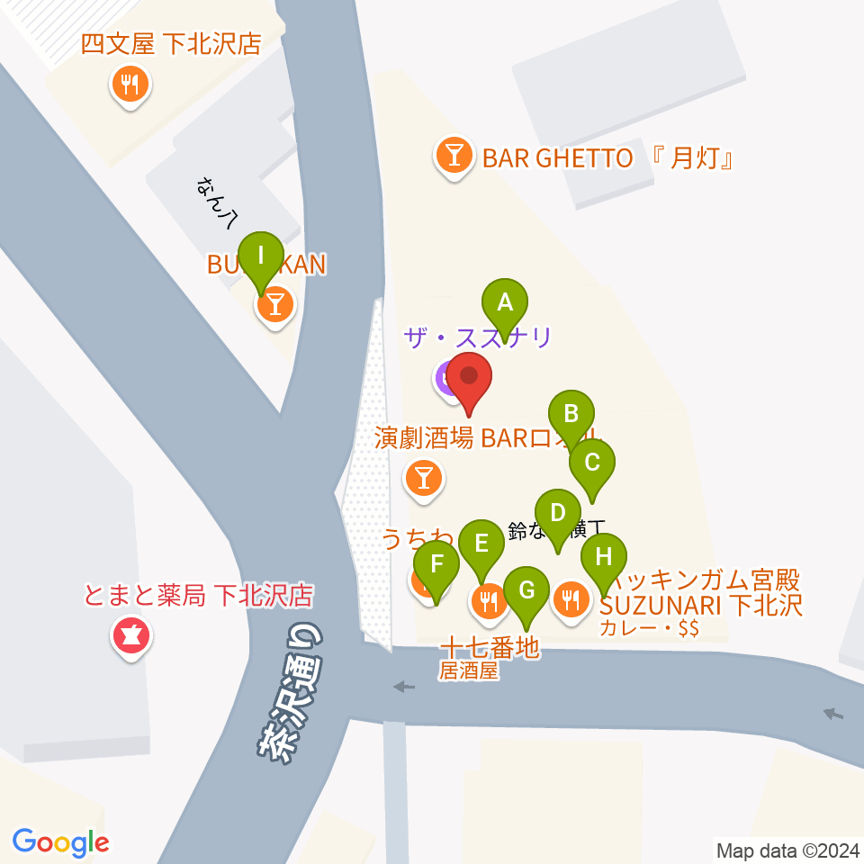 シアター711周辺のファミレス・ファーストフード一覧地図