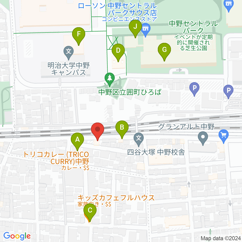 テルプシコール周辺のファミレス・ファーストフード一覧地図