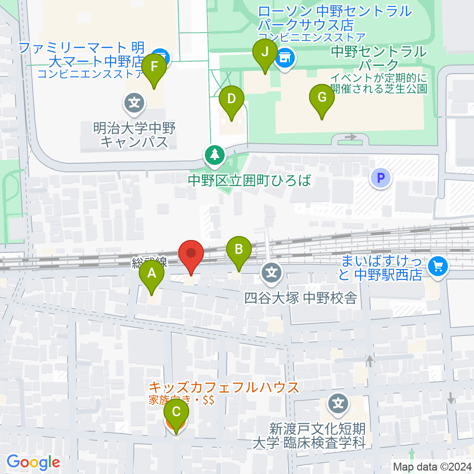 テルプシコール周辺のファミレス・ファーストフード一覧地図