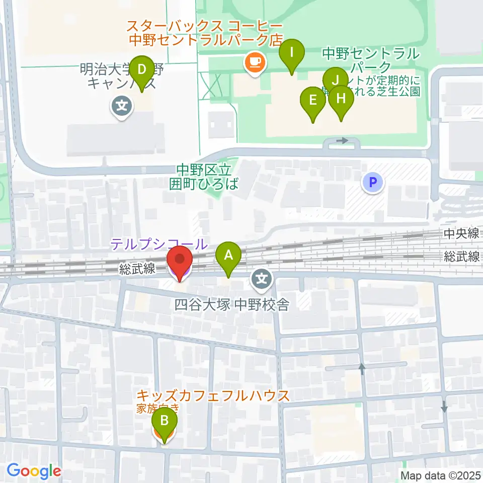 テルプシコール周辺のファミレス・ファーストフード一覧地図