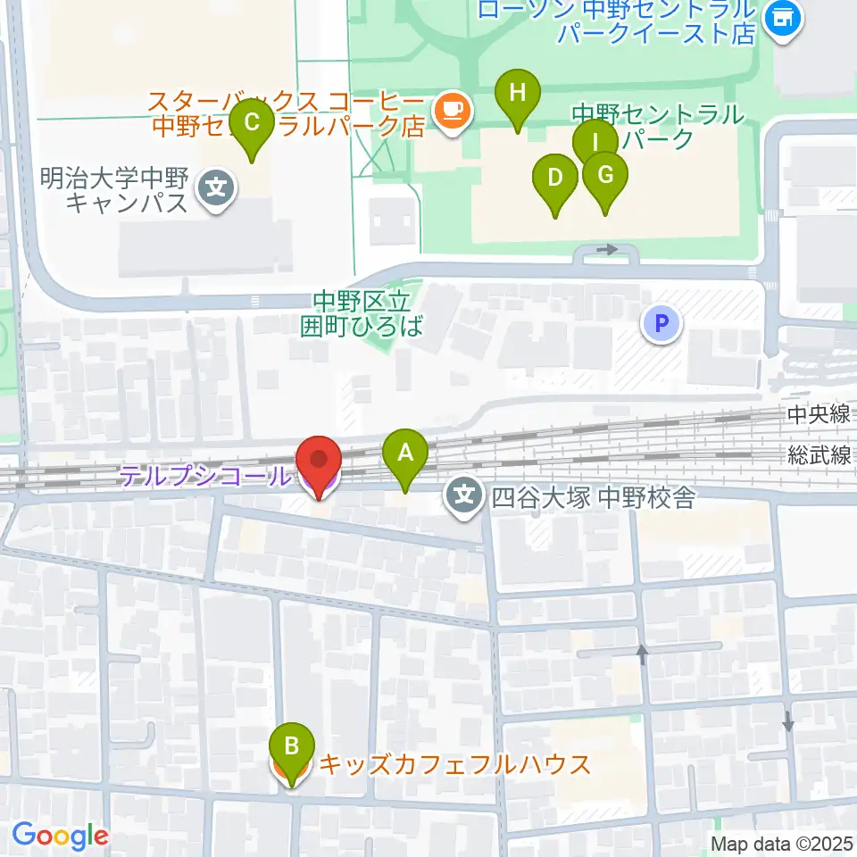 テルプシコール周辺のファミレス・ファーストフード一覧地図