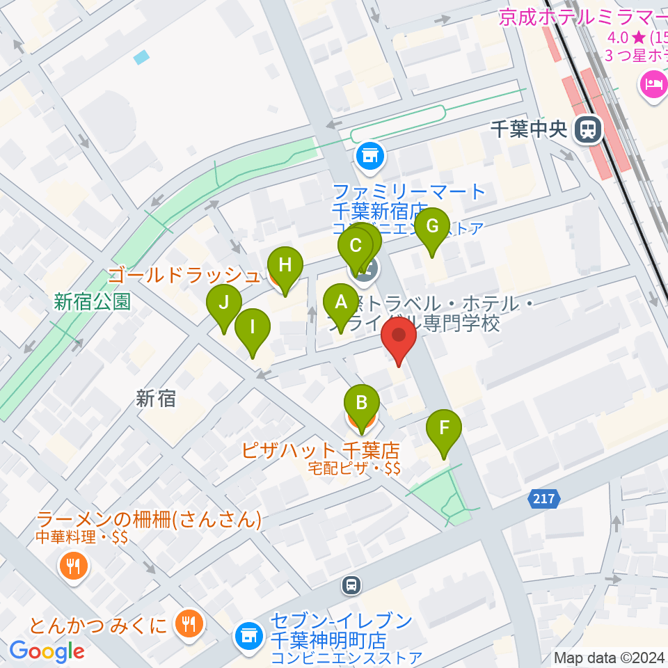 千葉エイトビート周辺のファミレス・ファーストフード一覧地図