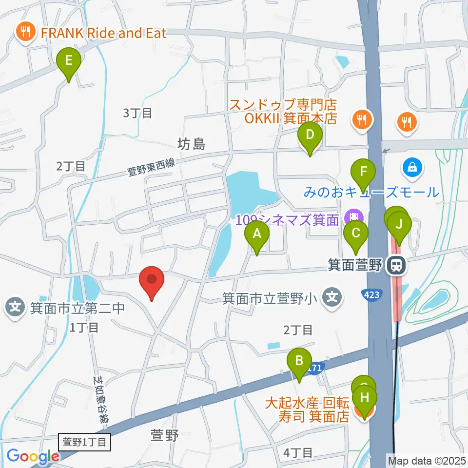らいとぴあ21周辺のファミレス・ファーストフード一覧地図
