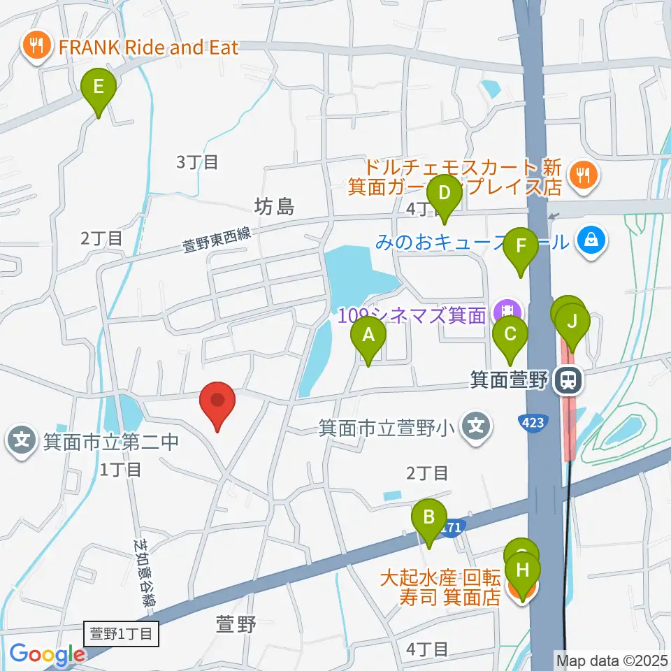らいとぴあ21周辺のファミレス・ファーストフード一覧地図