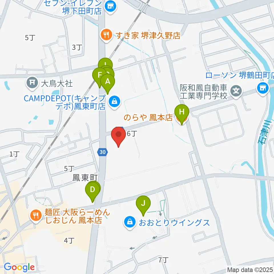 堺市西文化会館ウェスティ周辺のファミレス・ファーストフード一覧地図