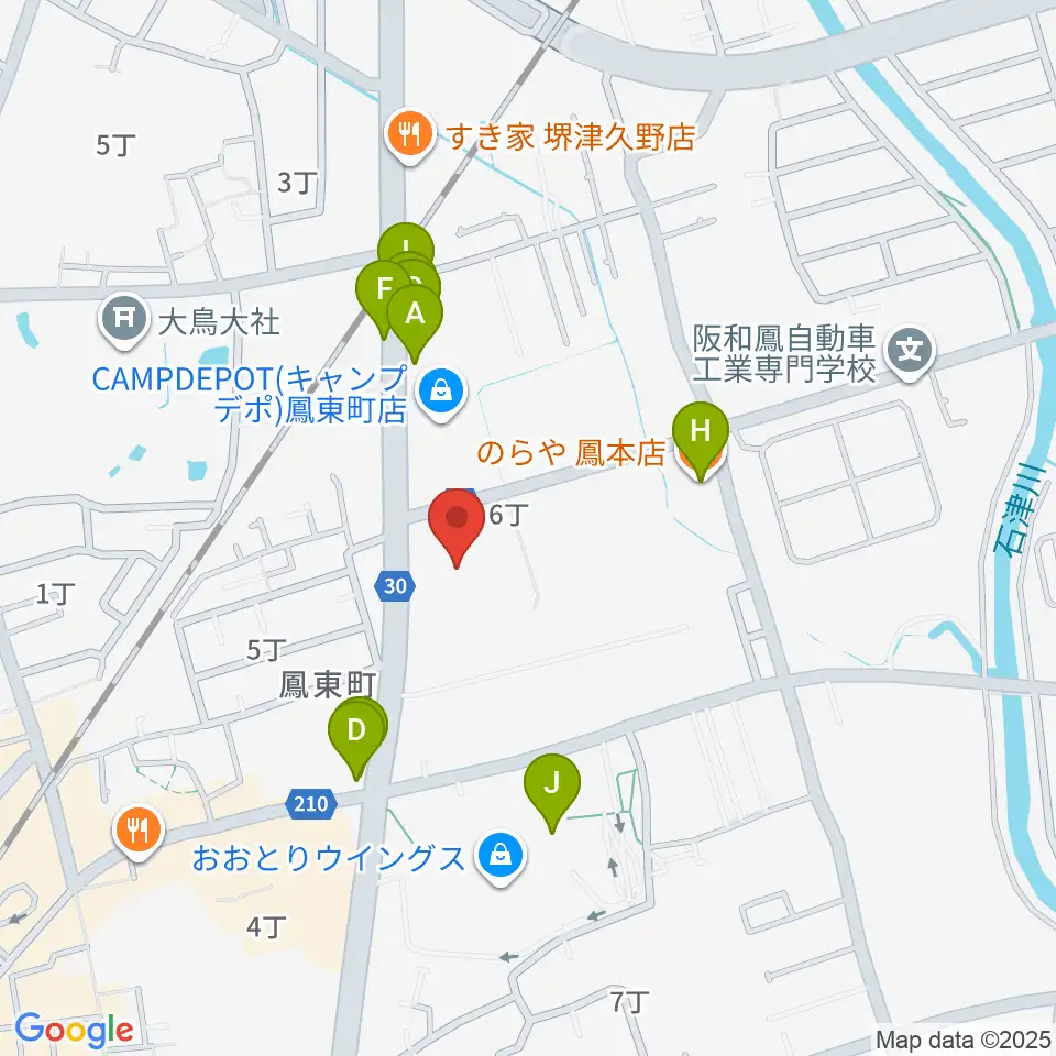 堺市西文化会館ウェスティ周辺のファミレス・ファーストフード一覧地図