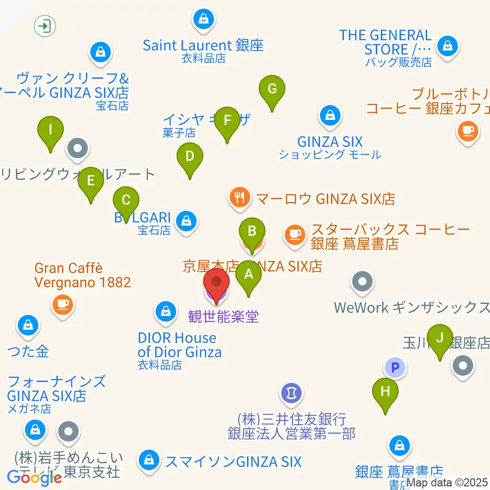 観世能楽堂周辺のファミレス・ファーストフード一覧地図