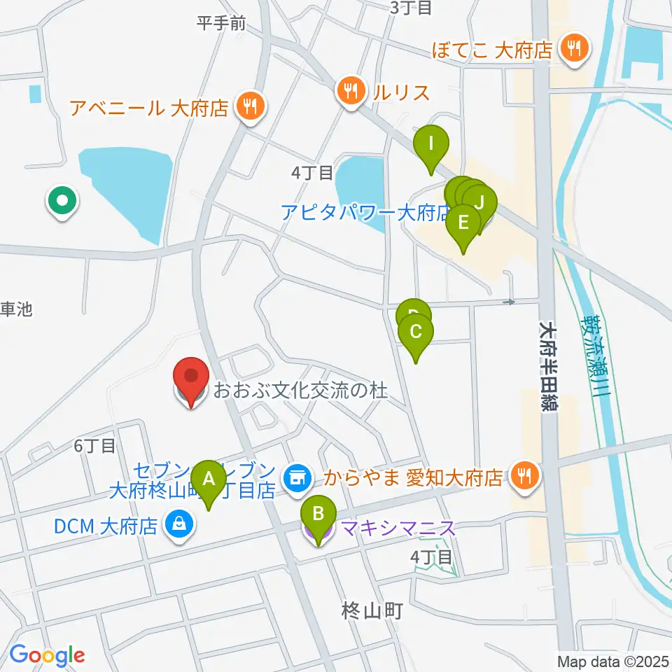 おおぶ文化交流の杜 allobu周辺のファミレス・ファーストフード一覧地図