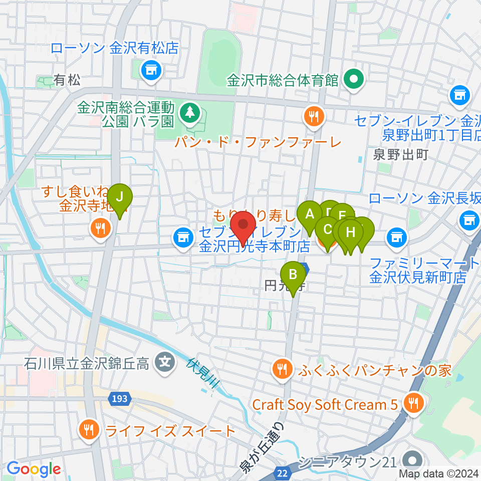 ミュージックベースエクストリーム周辺のファミレス・ファーストフード一覧地図