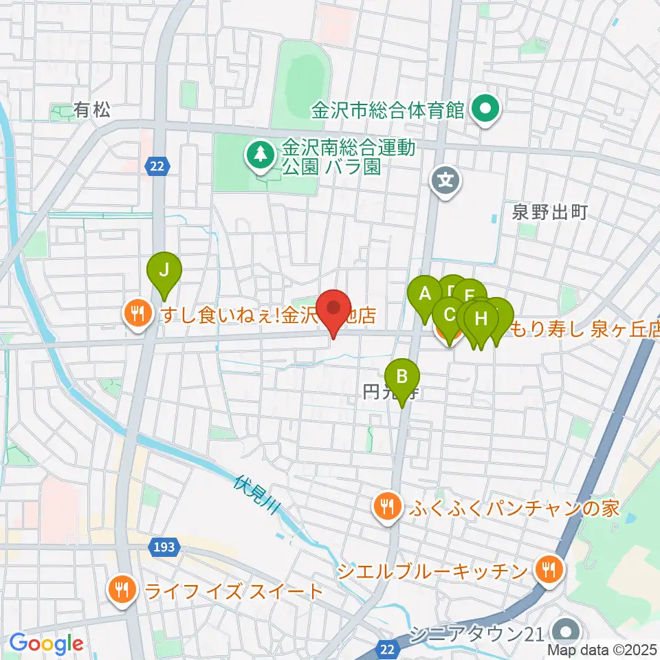 ミュージックベースエクストリーム周辺のファミレス・ファーストフード一覧地図