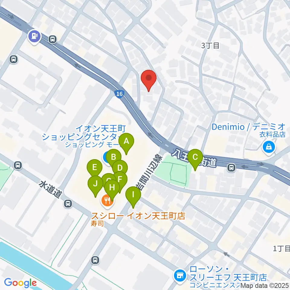 横浜峰岡ピアノ調律周辺のファミレス・ファーストフード一覧地図