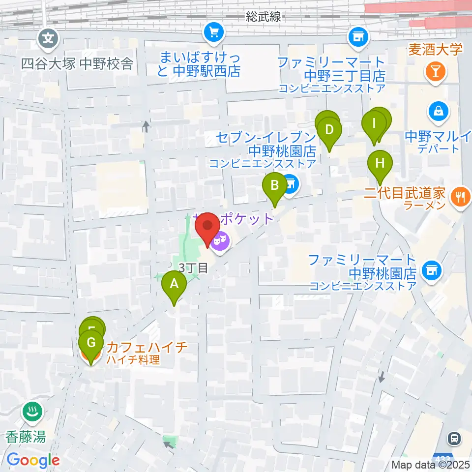 劇場MOMO周辺のファミレス・ファーストフード一覧地図