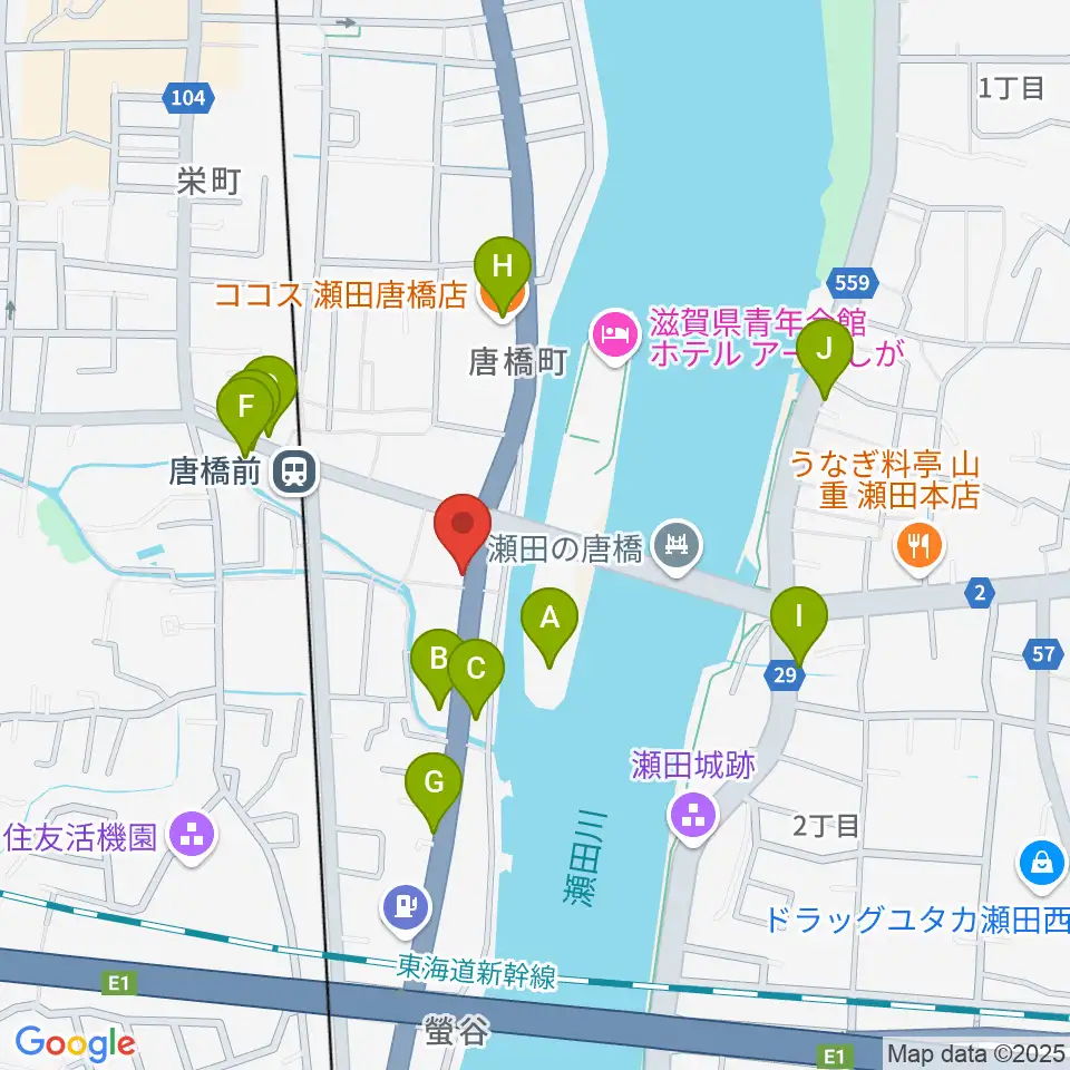 大石ピアノ調律サービス周辺のファミレス・ファーストフード一覧地図