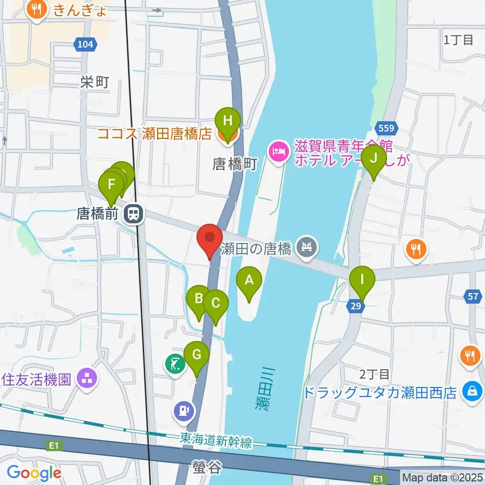 大石ピアノ調律サービス周辺のファミレス・ファーストフード一覧地図