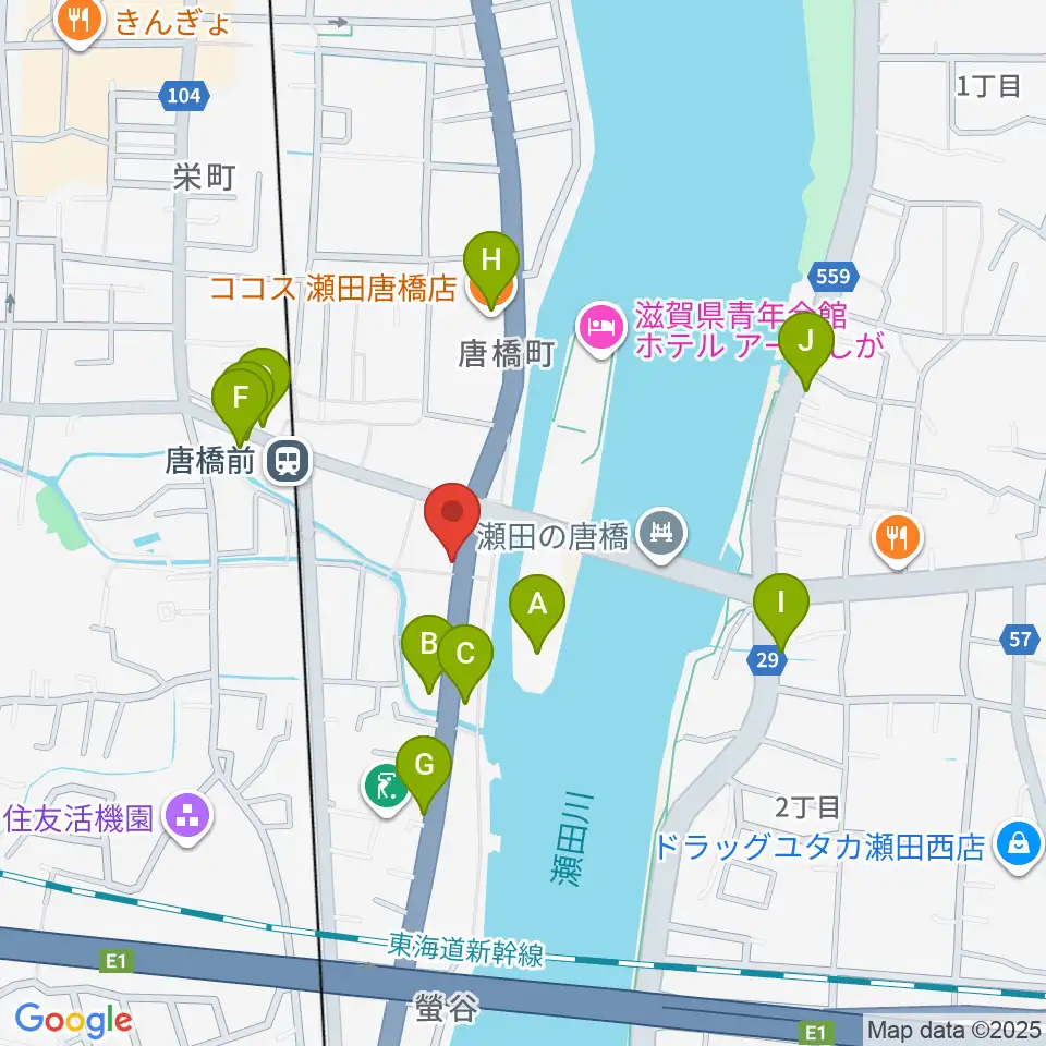 大石ピアノ調律サービス周辺のファミレス・ファーストフード一覧地図
