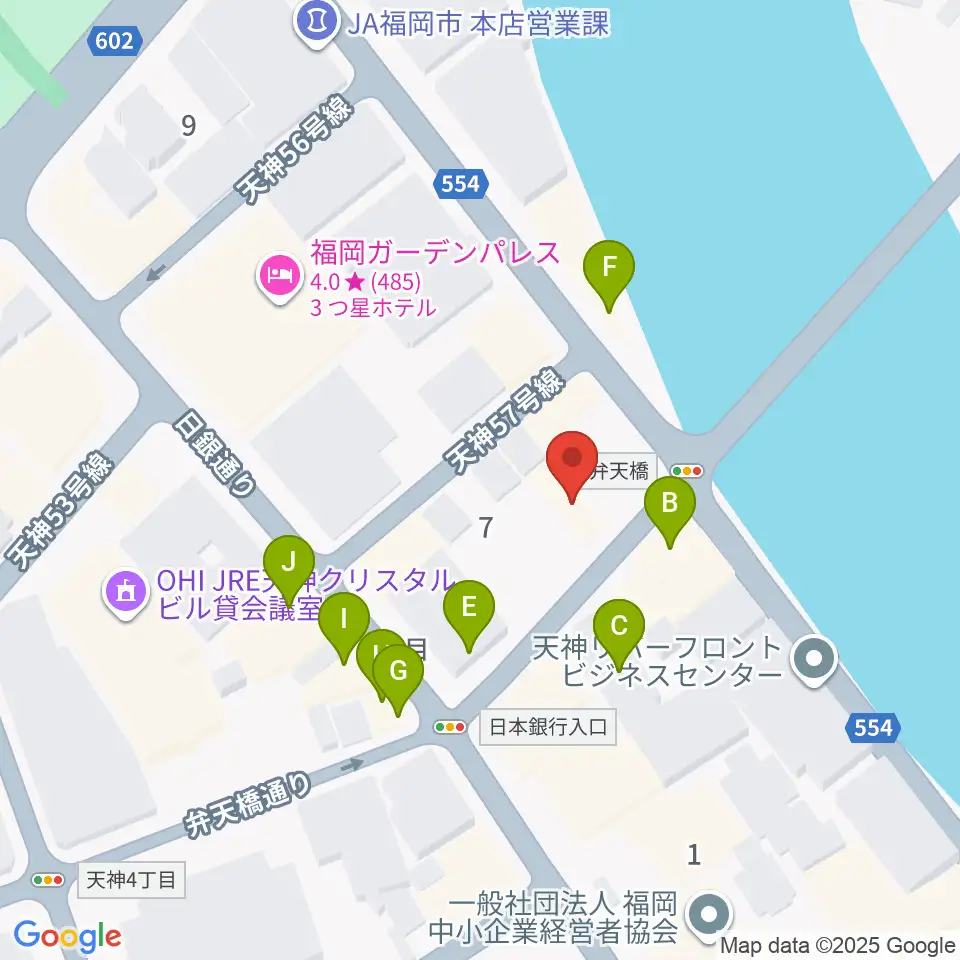 セブンカラーズアーティスト福岡天神校周辺のファミレス・ファーストフード一覧地図