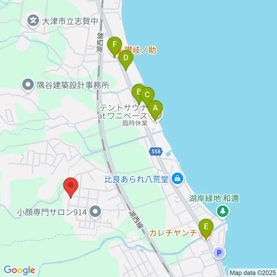BOSCO MUSIC周辺のファミレス・ファーストフード一覧地図